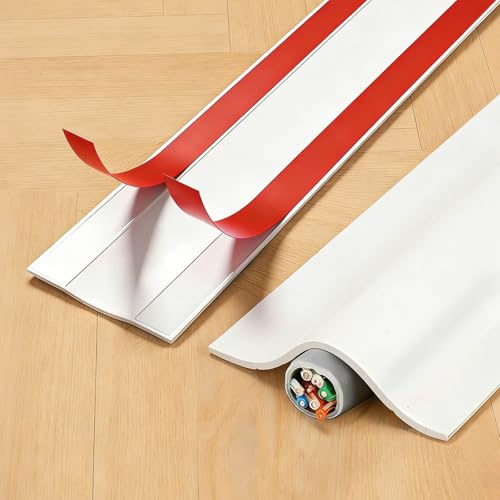 Cache-câbles flexible pour câbles sur mur et sol (blanc)