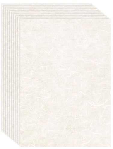 60 Sheets Mulberry Paper A4, Rice Paper Handmade Decoupage Papers for Writing Drawing Scrapbooking and DIY Art Craft(21x29.7cm)