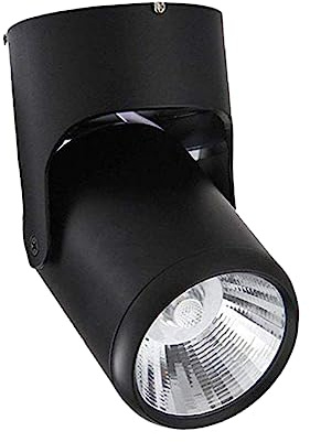 Faretto LED 7w Nero in Alluminio Orientabile per Soffitto | Montaggio a Superficie, Testa Rotante, Luce Calda 85-265v, per Shop e Hotel