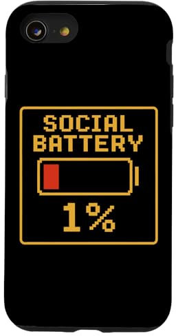 SOCIAL BATTERY 1% X AKKU LEER BATTERIE - LOW BATTERY ENERGY Hülle für iPhone SE (2020) / 7 / 8