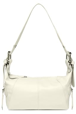 Feelorna Pequeños bolsos de hombro para mujer, bolso de mano de piel sintética para axilas con correa ajustable, bolso de mano para mujer, mini bolso de mano Y2K para citas, viajes, compras, beige