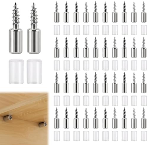LUMOOM 40 supporti per scaffali, mensole come vite autofilettante, supporto per pavimento con protezione in gomma per armadi, armadi, mobili