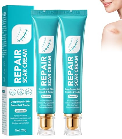 Firming&Repairing Crema reparadora, 2 unidades de gel reparador de cicatrices para cicatrices quirúrgicas, cicatrices abultadas, adecuado para cicatrices nuevas y viejas, estrías, cicatrices
