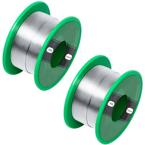0.8 mm Fil de soudure avec noyau de colophane,60g Fil Étain à Souder pour circuits imprimés, câbles et composants, soudure précise pour réparation bricolage,atelier et micro-électronique