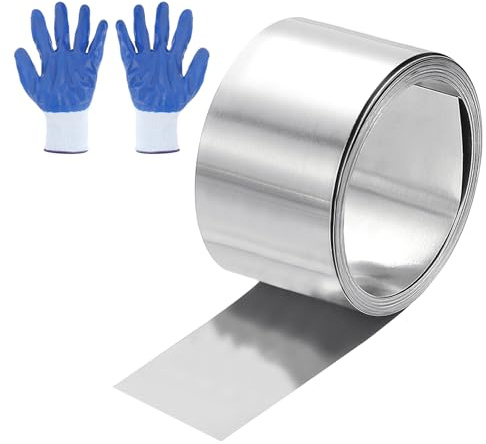 QUARKZMAN 40 x 0.8 Rotolo Lamierino Alluminio, Pannelli Di Copertura In Alluminio 1060 Spessore 1mm Fascia Di Copertura Metallo Con GuAnti- In Nitrile Per Riparazioni Fai Da Te