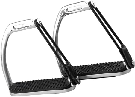 Snorvixre Estribos antideslizantes de acero inoxidable seguros para montar en todas las condiciones, estribos para entrenamiento de caballos