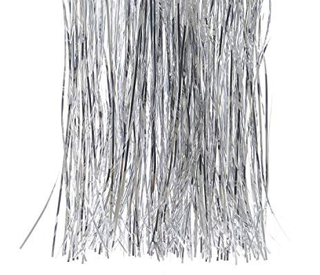 Toyland Foil Lametta Tinsel Shreds Christmas/Party/Festive Decoration 50cm X 50cm 6 Pack Silver