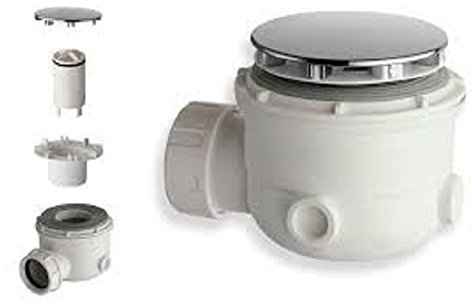 Silfra - AD200 - Bonde de douche siphon pour receveur de douche, trou 50 - 55 mm, bouchon 86 mm