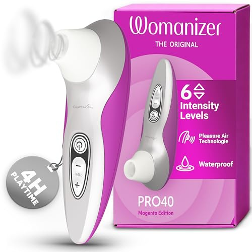 Womanizer Pro40 Clitoris Vibrator Sex Toy | Clit Stimulator with 6 Suction Speeds | Vibrating Dildo Adult Toys for Women | Clit Sucker Sexual Pleasure Tools for Women | Personal Massager | Magenta