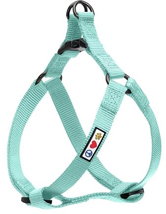 Pawtitas Hundegeschirr für kleine Hunde verstellbares Welpengeschirr Anti-Zug-Geschirr für Hunde einfarbig leichtes Hundegeschirr Blaugrün