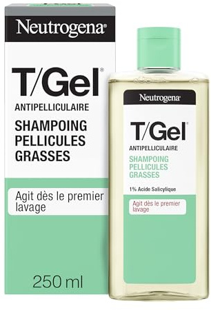 Neutrogena – Shampooing Antipelliculaire T/Gel Pellicules Grasses (flacon de 250 ml) – Shampooing rééquilibrant pour les cuirs chevelus gras – Shampoing avec résultats visibles dès la 1ère utilisation