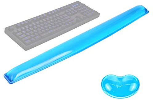 ABRONDA Silikon-Gel Tastatur-Handballenauflage Set,Gel-Tastatur-Handgelenkauflage & Maus-Handgelenkauflage für Büro, Gaming, ergonomisch, komfortable Schmerzlinderung (pinkes Pad-Set) Blue Pad Set