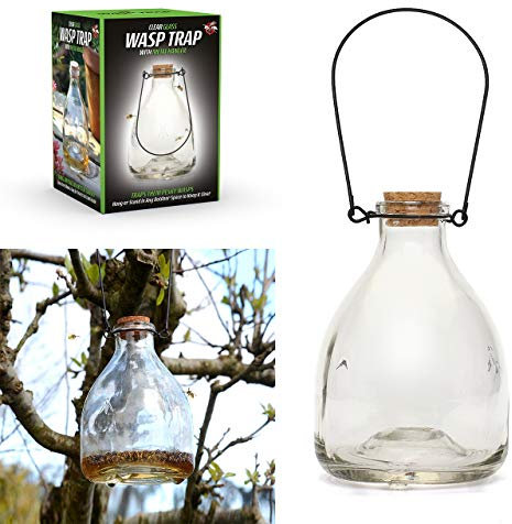 CKB LTD CKB-WC01-1 bottiglia di vetro con gancio in metallo, design tradizionale e attraente, ideale per interni ed esterni, colore: Bianco