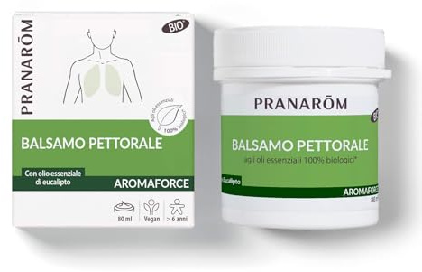 PRANAROM - Aromaforce - Bálsamo Pectoral - con Aceite Esencial de Eucalipto - Respiración - Defensas Naturales - 80ml