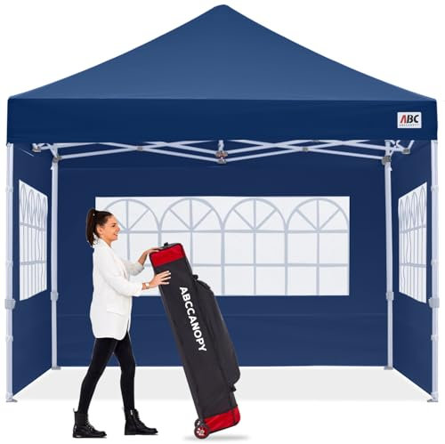 ABCCANOPY 3 x 3M Ez Pop Up Gazebo Outdoor Canopy Tent Party Tent Wedding Instant Shelter with Elegant Church, Bonus Carrying Case/Bag（Navy Blue）