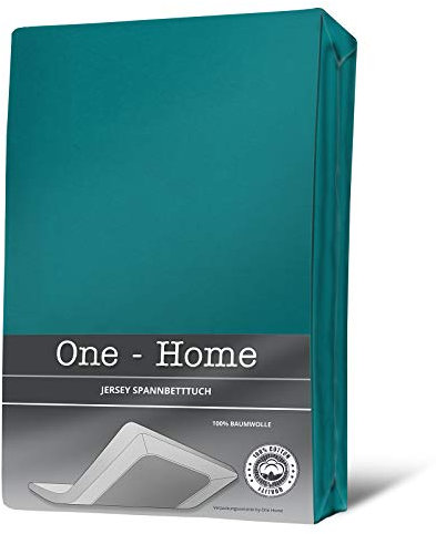 one-home Spannbettlaken Spannbetttuch Petrol 90 x 200 cm - 100 x 200 cm Jersey Baumwolle