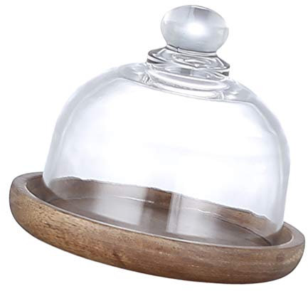 Cabilock 1set Vassoi Legno Mini per Dolci con Copertura Elegante Supporto per Torte e Dessert Facile da Pulire e Portatile per Eventi e Feste