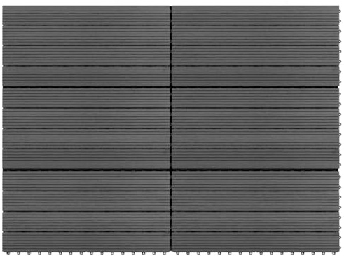vidaXL 6x WPC Fliesen Terrassenfliesen Holzfliese Fliese Balkon Bodenbelag Gartenfliese Klickfliesen Balkonfliese 60x30cm 1m² Grau