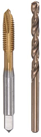 sourcing map Spiralgewindebohrer M6 x 1 mit 5mm Bohrer Set metrisch | Schnellstahl Maschinenschraube Gewindebohrer Gewindeschneidwerkzeug