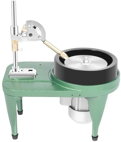 Gem Faceting Machine 2800RPM Gemstone Grinding Jewelry Lapidary Polisher Device 180W Jade Grinding Polishing kit Jewelry Angle Polisher with 6 Inch Polishing Disc (Green)