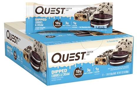 Quest Dipped Bar, Cookies & Cream, 12/box