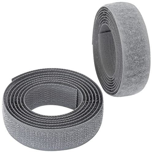 AERZETIX - C65876 - Cinta/rollo de scratch 16mm 1 metro auto agarre - organizador/sujetacables - tira enganche bolsa prenda correa - color: gris piedra - en poliamida y poliéster