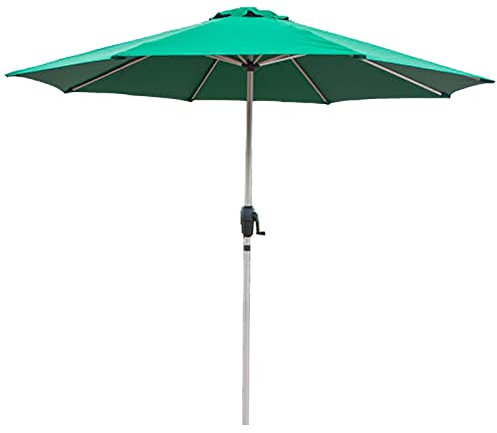 Parasol de Terrasse Rond, Parasol de Plage, Parasol de Jardin avec Manivelle, Parasol D'extérieur Portable avec Protection UV, sans Inclinaison, pour Terrasse Extérieure, Pelouse, Jardin, Piscine (Co