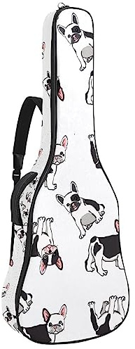 Akustisk gitarrväska vattentät gitarrer ryggsäck tjock mjuk vadderad hund klassiskt gitarrfodral, flerfärgad, 42.9x16.9x4.7 in, Väskorganiserare