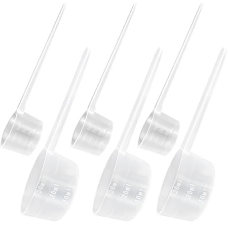 luckaide Messlöffel, 6 Stück Dosierlöffel, Messlöffel Gramm 30ml Transparent Scoop Löffel 5g mit Skala 10ml, 20ml, 30ml und 2g, 3g, 4g Waagen für Kaffee Proteinpulver Waschpulver