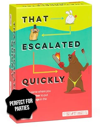 That Escalated Quickly by Exploding Kittens - 2-8 Players - Ages 10+ - 15 Minutes to Play - Hilarious Cooperative Card Game - Ideal for Party, Family Game Night, Adult and Teen