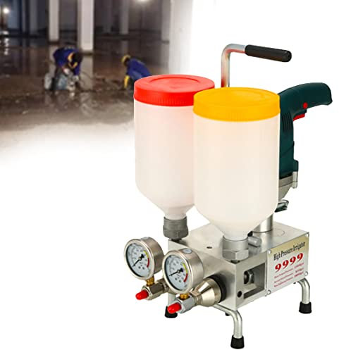 Máquina de lechada eléctrica, máquina de lechada de 1100 W, máquina de lechada de poliamonio/Resina epoxi, máquina de Bomba de inyección Doble para reparación de Fugas de Grietas d