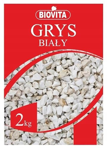 BIOVITA Gravier décoratif en grès blanc pour aménagement paysager, 2 kg