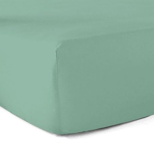 Spannbettlaken, 100% Baumwolle, 57 Fäden, Limettengrün, 80 x 200 cm - 30 cm Ecke