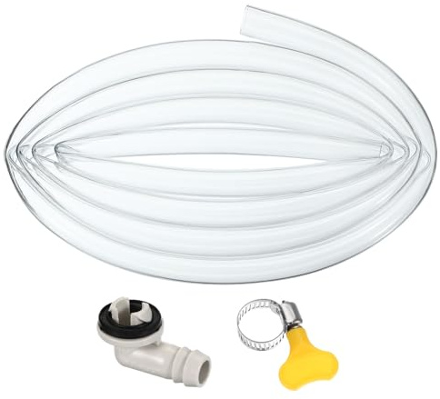 PATIKIL 6.6Ft Air Conditioner Drain Hose, 1 Set Universal AC Drain Hose Portable Leakproof Air Conditioner Drain Kit with 15mm Hose Connector and Clamp for Window AC Mini Split Unit Part