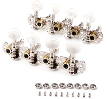 RuiJOTWAT Mandolin Guitar Machine Heads 4L+4R Mica Color Round Button Tuner