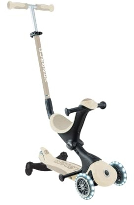 Globber - GO•UP Deluxe Lights ECO 360 – Skalierbarer Tretroller, 3 Räder mit Sitz und Modul 360, für Kinder von 15 Monaten bis 6 Jahren
