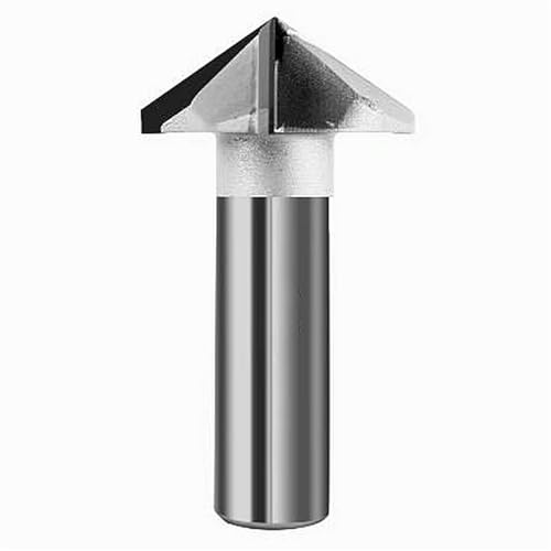 Herramienta de corte de biselado de diamante PCD de 2 flautas de 12,7 MM, brocas de rebajadora de CNC, tallado, grabado, juego de cortadoras de fresado, ángulo de elevación de Panel de puerta(90Angle