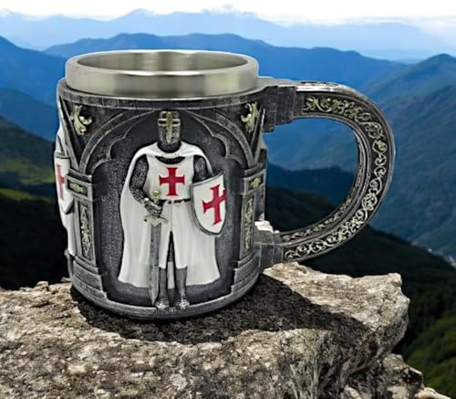 Osiris Trading UK Mug Guerrier Templier - Chope Chevalier Croisé - Gothique Médiéval Collectible Cadeau 16.2cm
