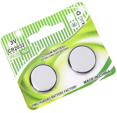 Qsvbeeqj High Energy 2032 Knopfzellen 3 V Lithiumzellen für Elektronik und Medizinprodukte, 5 mm Dicke, 20 mm Durchmesser