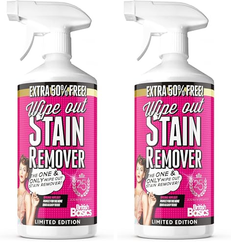 Wipe Out Stain Remover 750ml | Multi Purpose | Multi Surface | Removes all types of Stains | Extra 50% Free! (Pack of 2)