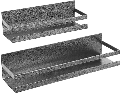Uten 2 Pack Spice Rack Iron Magnetic Shelf, Magnetic Spice Rack Organizer | Wall Mounted, For Cabinet Refrigerator, Space Saving Kitchen Organization