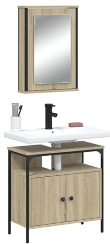 LLEZKBR Ensemble de meubles de salle de bain - 2 pièces - En chêne Sonoma - Bois d'ingénierie