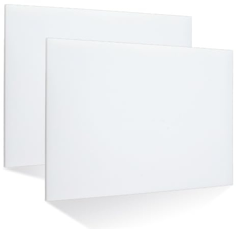 AHANDMAKER Lot de 2 feuilles en polyéthylène haute densité - 6,5 mm d'épaisseur - 30 x 20 cm - Plaque en plastique massif - Pour projets industriels, décoration de la maison, artisanat, blanc