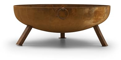 Feuerschale Cortenstahl 64 cm - 3mm Stahl, 15 kg - Rund, Wetterfest, Edelrost-Patina - Massive Feuerstelle für Garten und Terrasse - Favilla