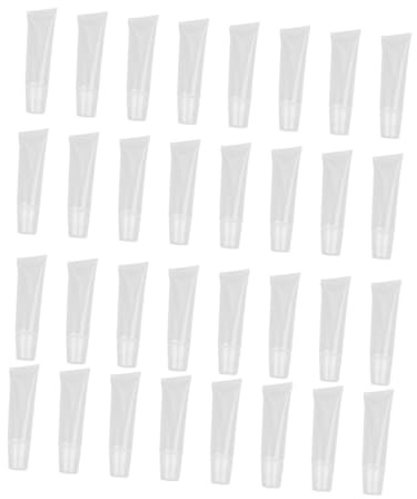 Healvian Tubo de Bálsamo Labial Vacío de 10g, Plástico Blanco, 60 Piezas