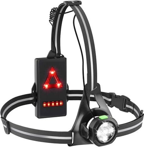 Joltix Lauflicht mit Reflektoren, 500 Lumen Lauflampe, 90° verstellbare LED-Laufbrustlicht, USB Wiederaufladbare Wasserdichte Laufleuchte für Jogging, Camping, Wandern
