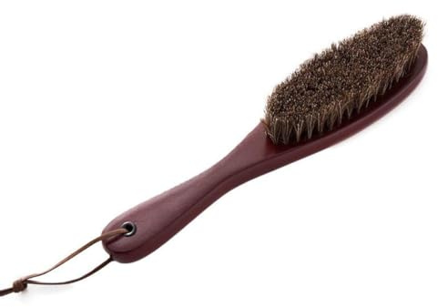 mophrati Cepillo para ropa de crin de caballo, mango Para madera portátil, reemplazo chaqueta salón para el hogar, muebles, cepillos para el cabello, herramienta limpieza, Rojo