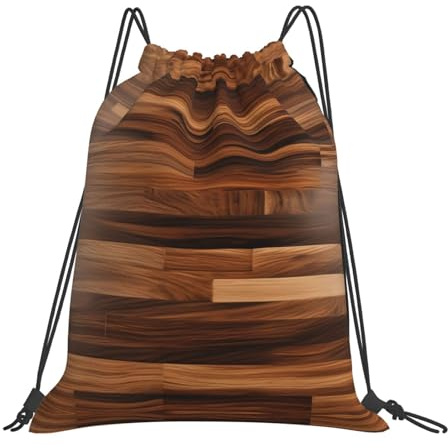 Vikbar dragsko simväska träfiber tryck cinch säck unisex träningsväskor för aktiviteter semester strand 36 x 42 cm