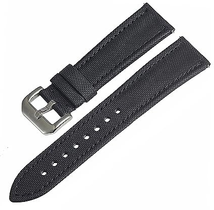 Cong Yi Lyx Herrklocka Nylonarmband Läder 20mm 22mm 23mm Svart Nylonklockaband Vattentät(Black1,23mm)