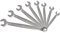KS TOOLS - 922.0043 - Jeu de 9 clés mixtes métriques - Clé plate à cliquet en boite - Composé de 9 pièces de 8 à 19 mm - Angle de fourche et œil incliné à 15°